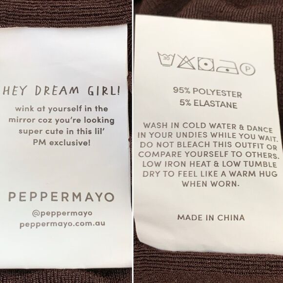 Peppermayo Ring My Bell Mini Dress in Chocolate Brown Size‎ 8 - Picture 9 of 12